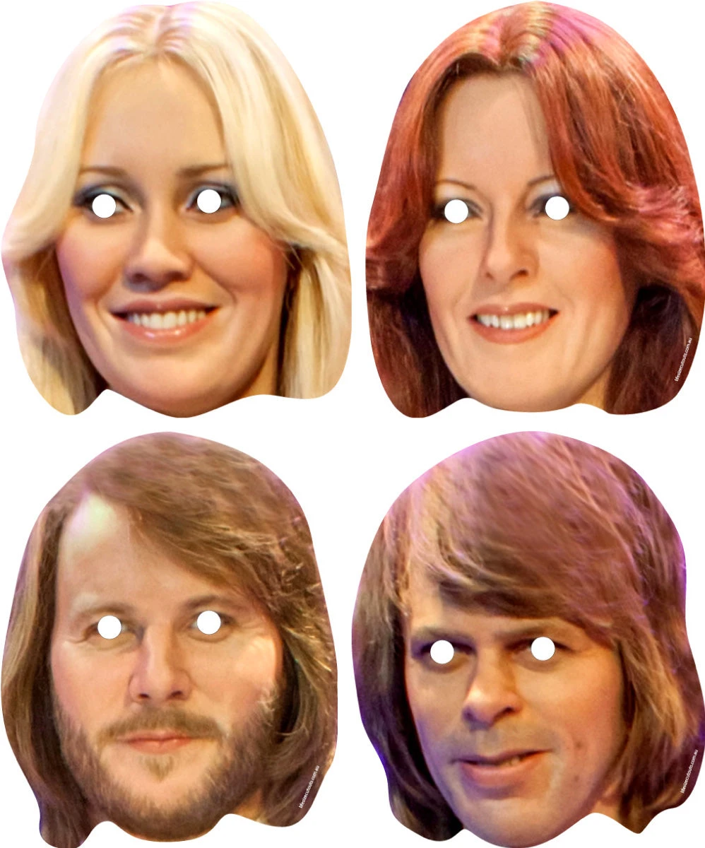 ABBA Celebrity Face Masks - Set Of 4 3 ABBA Celebrity Face Masks - Set Of 4