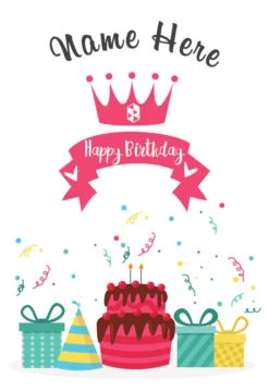 Giant Greeting Card Birthday 004 -Lifesizecutouts birthday sweet cake crown front