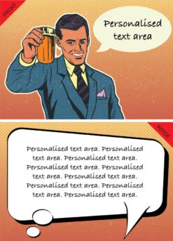 Giant Greeting Card Blank 019 -Lifesizecutouts comic cheers man with dialogue