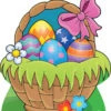 Easter Basket With Eggs Cardboard Cutout 70cm
