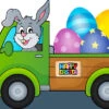 Easter Bunny In Truck Cardboard Cutout -Lifesizecutouts easter bunny in truck 700mm