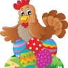 Easter Hen Sitting On Eggs Cardboard Cutout 75cm -Lifesizecutouts easter hen sitting on eggs 750mm