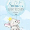 Elephant Baby Shower 300 Welcome Board Blue - 90cm X 60cm