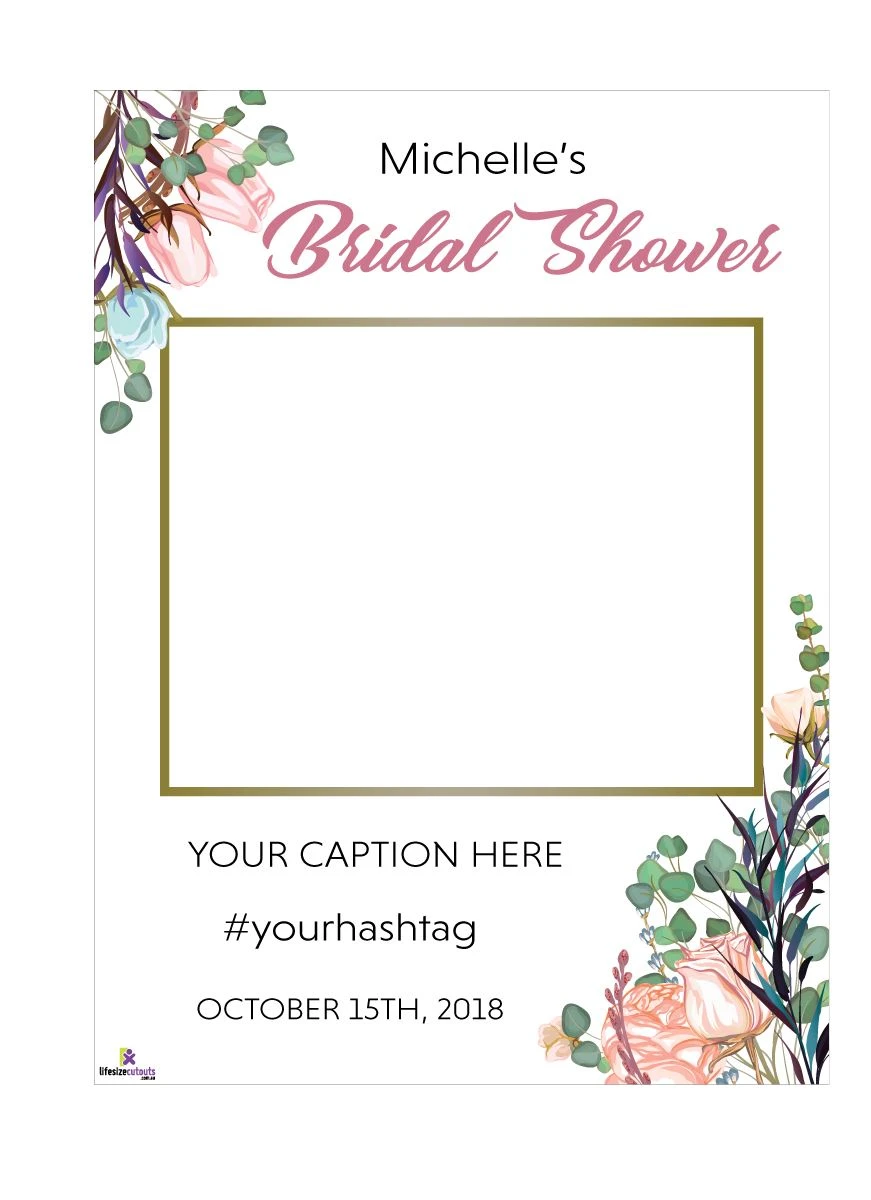 Floral Leaves Bridal Shower Selfie Frame Large - 115cm X 80cm 3 Floral Leaves Bridal Shower Selfie Frame Large - 115cm X 80cm