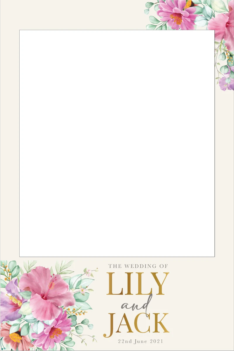 Flora Pink & Gold 320 Selfie Frame - 90cm X 60cm 3 Flora Pink & Gold 320 Selfie Frame - 90cm X 60cm