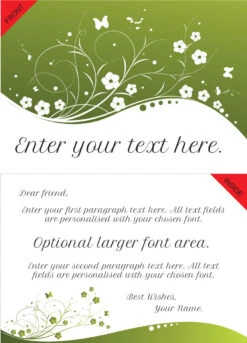 Giant Greeting Card Blank 012 -Lifesizecutouts green floral butterflies