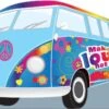 Hippie Flower Power Van Standin Cardboard Cutout -Lifesizecutouts hippy van 1 panel 1700 x 1190 080