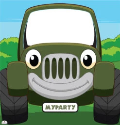 Jungle Jeep 3070 Cardboard Standin -Lifesizecutouts jungle jeep standin green 3071 ref head out