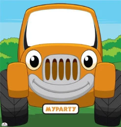 Jungle Jeep 3070 Cardboard Standin -Lifesizecutouts jungle jeep standin orange 3071 ref head out 1