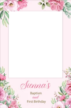 Pink Flowers 305 - Selfie Frame - 90cm X 60cm