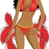Vegas Dancer In Red Cardboard Cutout -Lifesizecutouts red vegas dancer