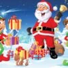Santa And Elves Christmas Cardboard Standin -Lifesizecutouts santa and elves standup 2