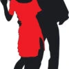 Silhouette - Dancers With Colour - Dance Party Theme Cardboard Cutout 0103 -Lifesizecutouts silhouette dancers in colour red 0103
