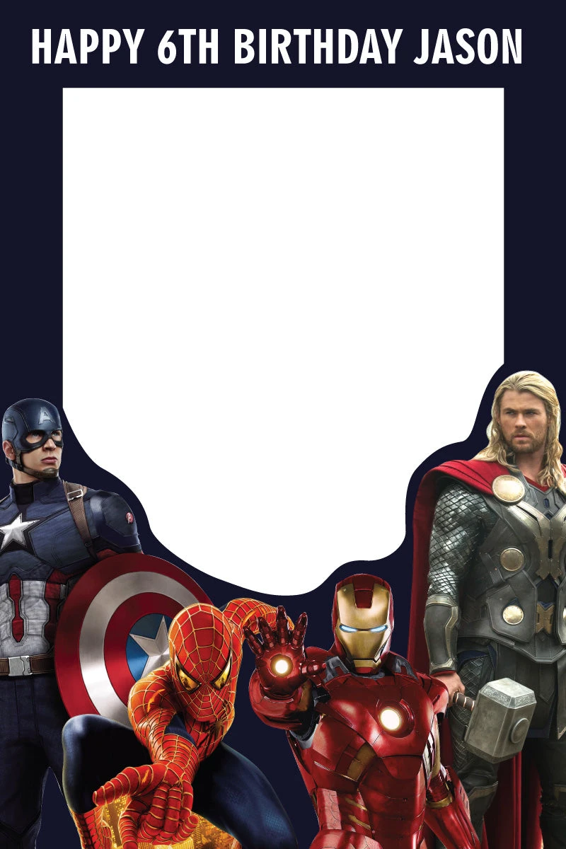 Superhero Theme 100 Selfie Frame Small - 90cm X 60cm 3 Superhero Theme 100 Selfie Frame Small - 90cm X 60cm